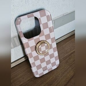 Burga Checkered IPhone 16 Pro Case with Ring Holder